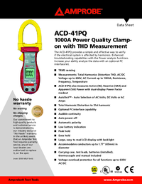 Thumbnail of document Data Sheet - ACD-41PQ 1000A Power Quality Clamp Meter with Temperature